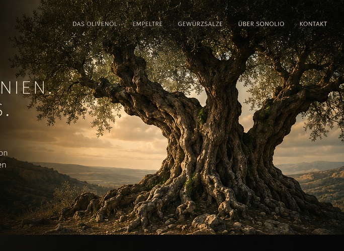 Alter Olivenbaum in mediterraner Landschaft